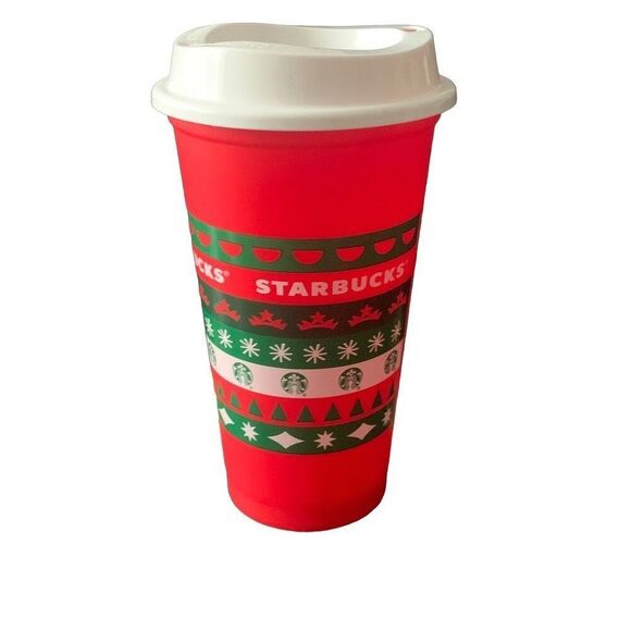 Pre Owned Starbucks 2013 Cup Tumbler Grande Red Holiday Christmas Ugly Sweater - Picture 1 of 11